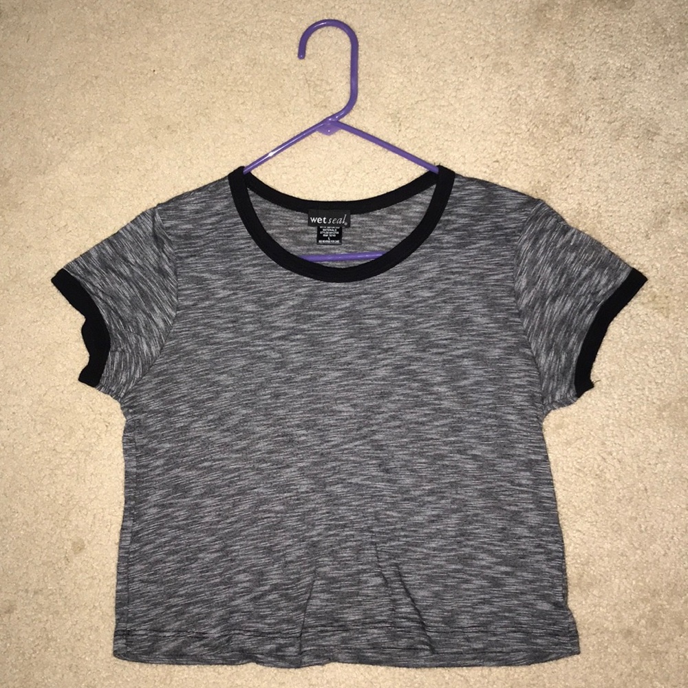 Wet Seal: Gray and black crop top